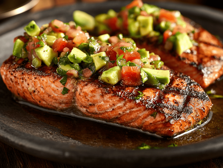 Grilled Salmon with Avocado Salsa recipe