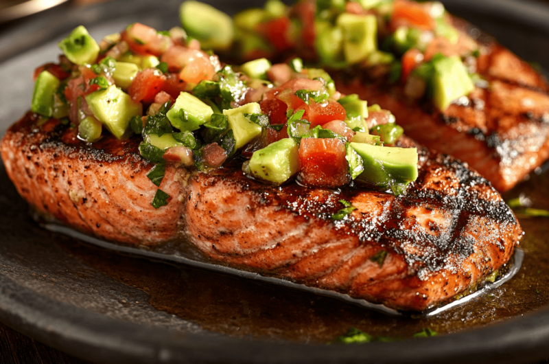 Grilled Salmon with Avocado Salsa