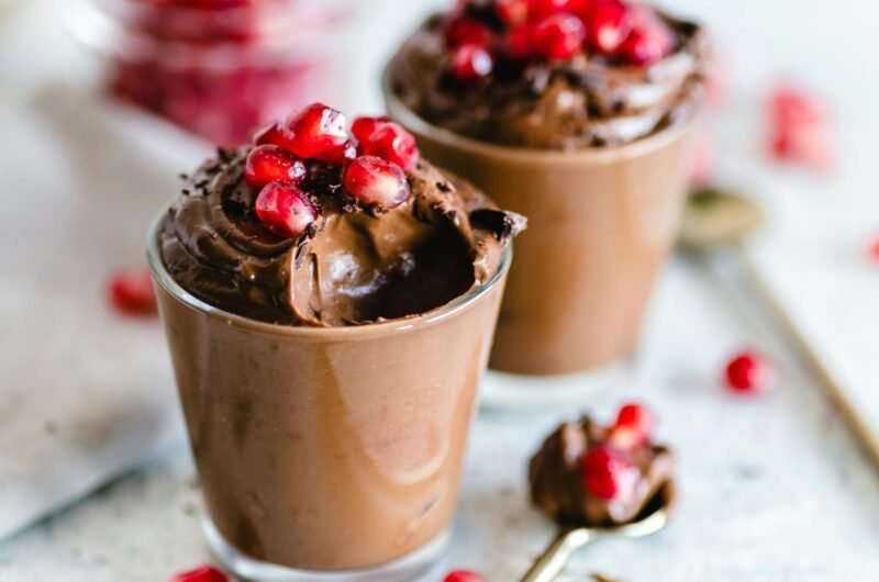 Avocado Chocolate Mousse with Pomegranate