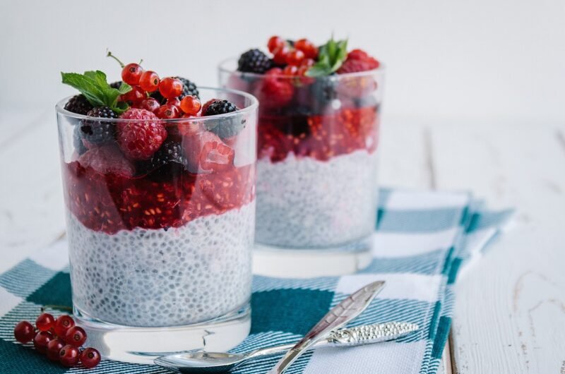 Chia Pudding with Berries and Almonds
