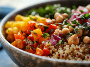 quinoa chickpea buddha bowl