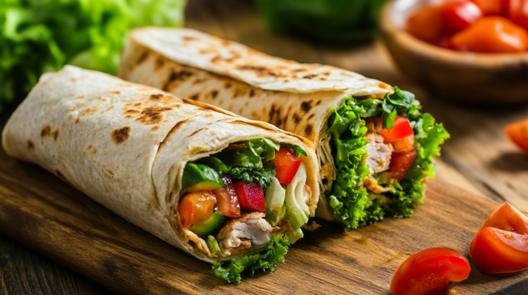turkey and veggie lettuce wrap